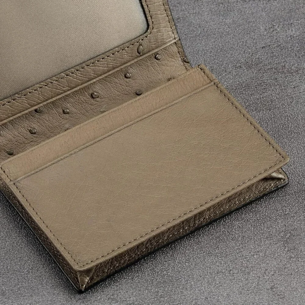 Women's Elephant Gray Classy Matte Genuine Leather Wallets Credit Card Holder